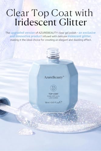 Image of AZUREBEAUTY 18ML Glitter Gel Top Coat | No Wipe Top Coat Gel Polish Reflective Silver Super Shiny UV Decoration Nail Art Sparkle Manicure DIY Nail Art Manicure Gift