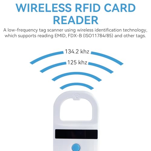 Image of Pet Microchip Scanner, Rechargeable Pet Microchip Reader Pet Chip ID Scanner with OLED Display Screen Supports FDX-B (ISO11784 /11785) and EMID Microchips for Animal /Pets /Pigs /Dogs /Cats