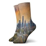 Sport Socken Portland, Oregon City, Im Stadtfotografie – Innenstadt Und Geschäftsviertel Laufsocken Weich Schlauch-Sockens Atmungsaktive Klassische Sockens Für Wandern Angeln Laufen 40 Cm