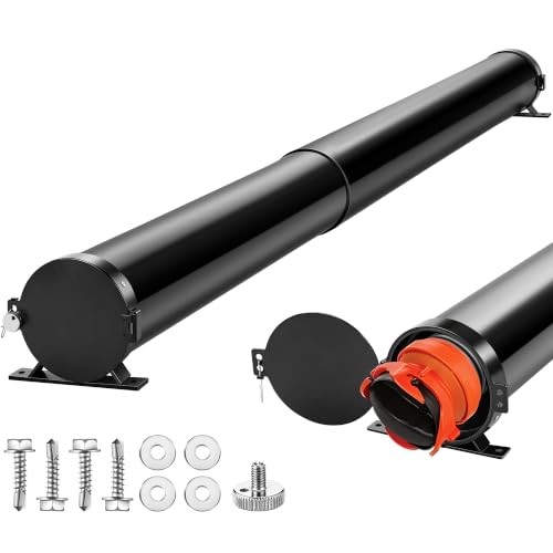Mysora Upgraded 43-85 RV Adjustable EZ Hose Carrier with Stainless Steel Lockable Door Cap RV Extendable Waste Sewer Hose Carrier with Knurled and Mounting Screws Super Slider Storage Tube Black