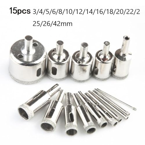 Juego de brocas diamantadas 3-42 mm, 15 piezas miniatura 2
