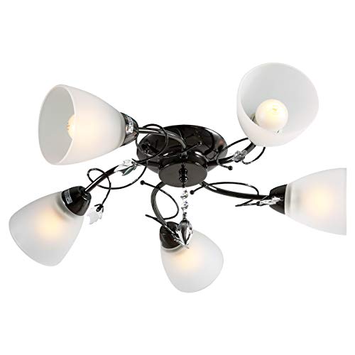 Garwarm Semi Flush Mount Ceiling Light Fixture Modern Ceiling Lamp Chandelier Pendant Light for Bedroom Dining Room Kitchen, Chrome