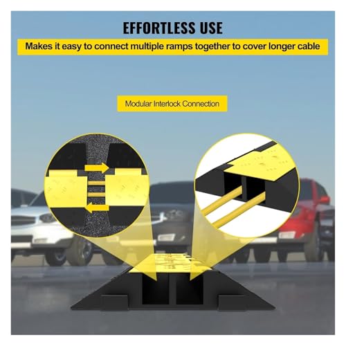 Cache-câble extérieur et rampe de circulation pour protection de cordon de sol - 3 PCS - 7