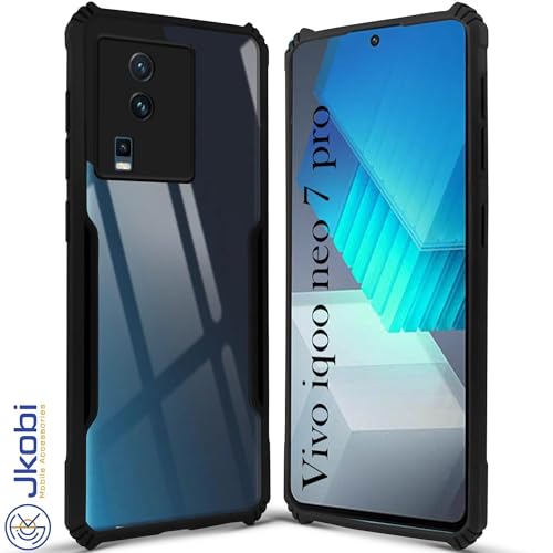 Image of Jkobi Back Cover Case for Vivo IQOO Neo 7 Pro (Polycarbonate Clear Panel with Shockproof | Professional Black)
