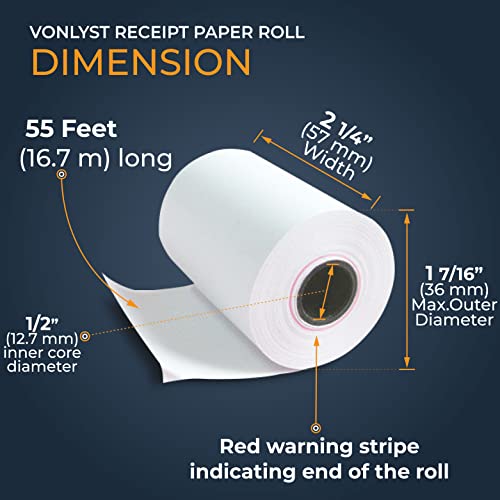 Vonlyst Receipt Paper Roll For Square Terminal Credit Card Machine (20 Rolls) #TOP2