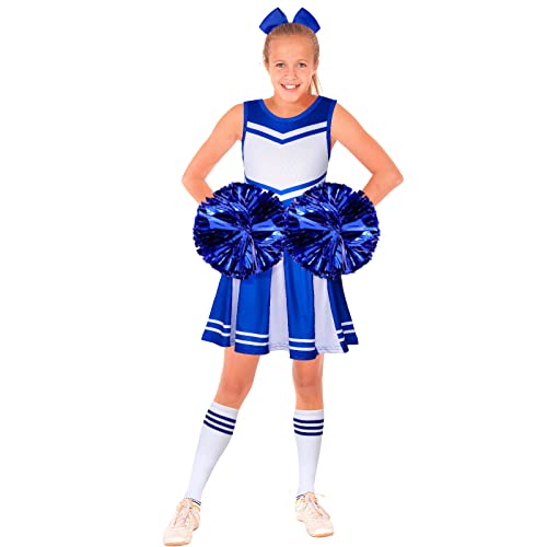 4 Pcs Girls Cheerleader Costume Outfit Set Fancy Dress For Diy Halloween Birthday Cosplay Party Gift (9-10 Years) #TOP1