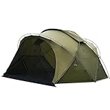 TOMOUNT シェルターテント 40D ナイロン 超軽量 ドームテント アルミポール 2~3人用 自立式 アウトドア 【TPUドア + メッシュドア】煙突穴付き 多機能 キャノピー 4シーズン適用 簡単設営 MOON-G (green テント)