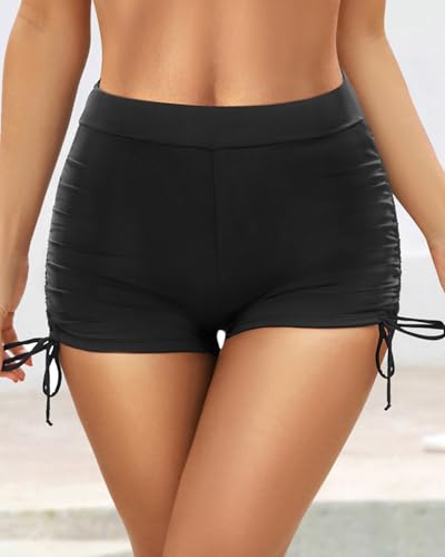 Yonique Women's Swim Shorts High Waisted Bathing Suit Bottoms Tummy Control Boy Shorts Board Shorts3