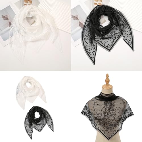 Wedding Pray Scarf Mantilla Veil Floral Shawl Lace Trim For Ladies Mother Wedding Party Headwear Mantilla2