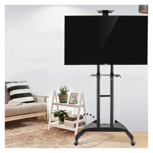 Soporte de TV móvil ajustable con ruedas y estantes miniatura 6