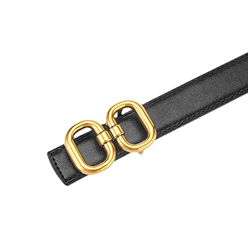 Fashion Womens Leather Belts with Double Ring Design Buckle Waist Belt for Jeans Pants3