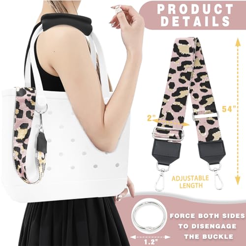 Image of Strap Wrap for Bogg Bag, Accessory for Bagg Bag, With Adjustable Shoulder Leopard Print Crossbody Strap