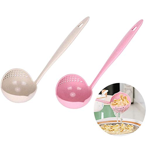 Mestolo per mestoli, 4 Pezzi Cucchiai forati 2 in 1 Mestoli da Cucina Mestolo per zuppa Creativo con Filtro