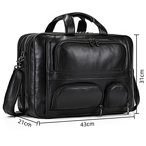 Business Leather Men's Handbag Commuter Business Trip Briefcase Computer Bag Shoulder Crossbody Bag2