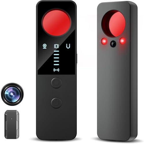 DQKK Hidden Camera Detectors - Bug Sweeper Detector and Camera Detector - RF Detector Spy Camera Finder for Travel, Hotels, Home, Office and Car - Black