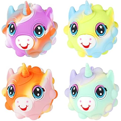 MTFun 4pcs Pop Ball It Fidget Toy Silicone Sensory Balls Stretchy Push Pop Toys Rainbow Squeeze Ball for Kids Adults Relief Stress Anxiety Cover