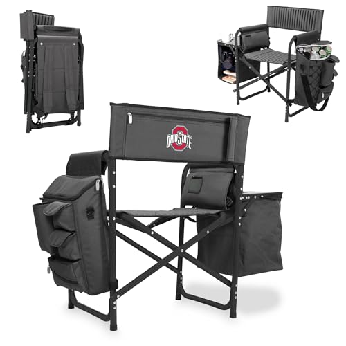 PICNIC TIME NCAA Ohio State Buckeyes Fusion Camping Chair with Side Table and Soft Cooler - Beach Chair for Adults - Lawn Chair