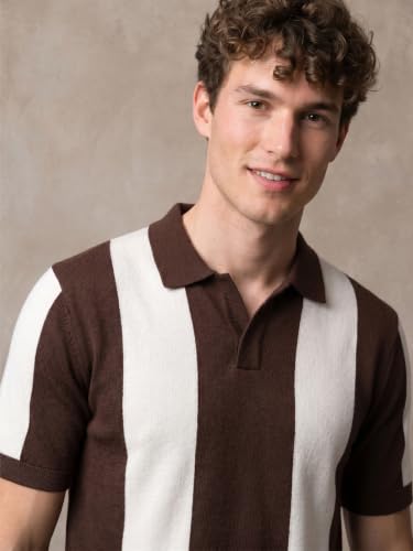 Image of Veirdo Men's Flatknit Printed Half Sleeve Polo T-Shirt with Collared Neck, Loose Comfortable Fit, Casual Style for Office, Travel, (Sizes S to 2XL)