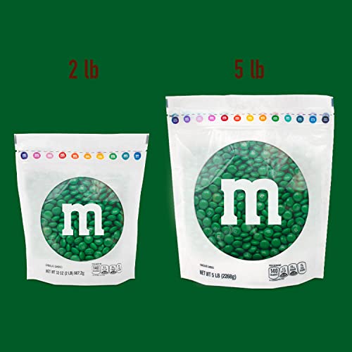 M&M’s Dark Green Milk Chocolate Candy, 5Lbs Of M&M's In Resealable Pack For Candy Bars, Holiday Parties, Graduations, Christmas, Dessert Tables & Diy Party Favors #TOP2