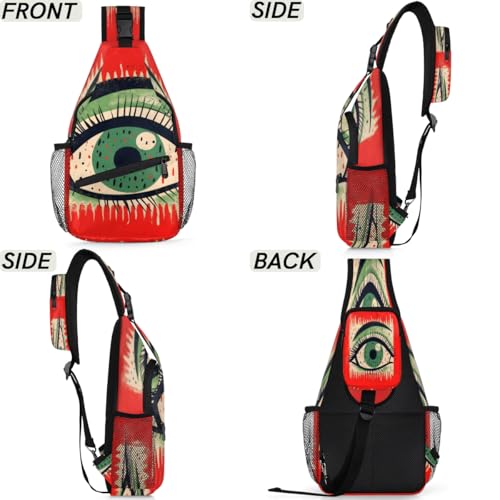 Bolso tipo sling unisex de ojos étnicos para senderismo y viaje miniatura 6