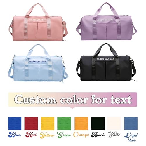 Personalized Duffle Bag Embroidered Name Custom Dry Wet Separated Sport Gym Bags with Pockets & Shoe Customized Weekender Overnight Waterproof Travel Bags Gift4