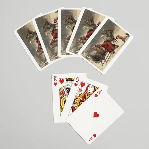 Juego de cartas vintage Christmas Greeting de 52 piezas miniatura 7