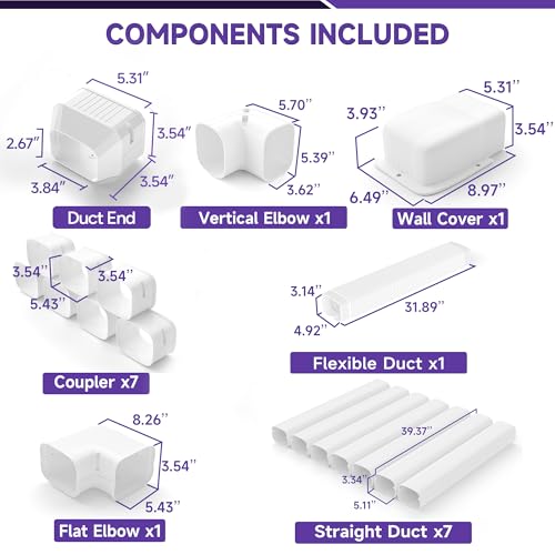 Cestluck Mini-Split AC Line Set Cover: 5" 26.5 Ft Minisplit Lineset Cover Kit, Line Hide for Mini Split Central AC HVAC Heating System, Waterproof PVC Outdoor Decorative for Mini Spilt Heat Pumps by Cestluck - Image 7