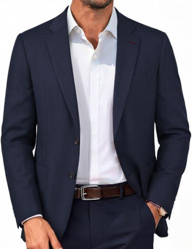 PJ PAUL JONES Herren Sakko Modern 2 Knöpfe Business Sportlich Anzugjacke | Regular Fit, Einfarbig | Freizeit, Geschäft, Hochzeit, Party | Jersey Blazer Jackett