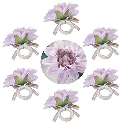 Set of 6 Napkin Rings Handicraft Flower Napkin Rings Spring Napkin Rings Rose Napkin Holders Vine Design Napkin Holder Rings Table Decorations