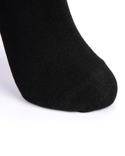 Casual Crew Socks for Women and Men, Black White Cotton Dress Socks, 6 Pairs Inside, Size 5-152