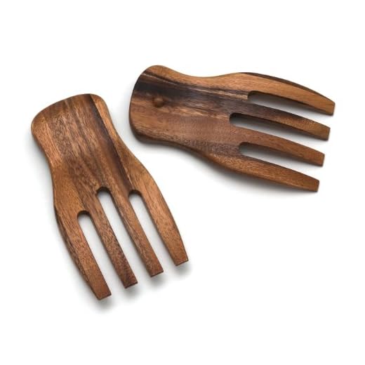 Lipper International Acacia Salad Hands, 3.75" x 7" x 1.88", One Pair