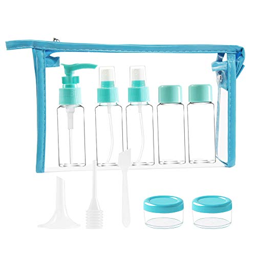 Preisvergleich Produktbild Travel Bottle, ReiseFlaschen Set,Tragbare Reisen Flaschen Leere Durchsichtigen Kunststoff Feinnebel Sprühflaschen, für Handgepäck Kosmetika,mit Kulturbeutel