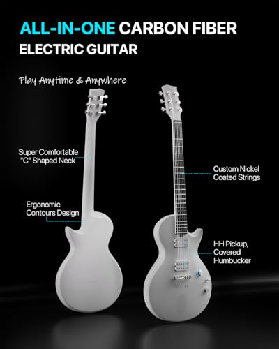 Image of Enya Electric Guitar Nova Go Sonic Smart Electric Carbon Fiber Guitarra with 10W Wireless Speaker, Onboard Presets, All-in-One Portable Rig for Street Performers & Home Studios, 2-Year Warranty