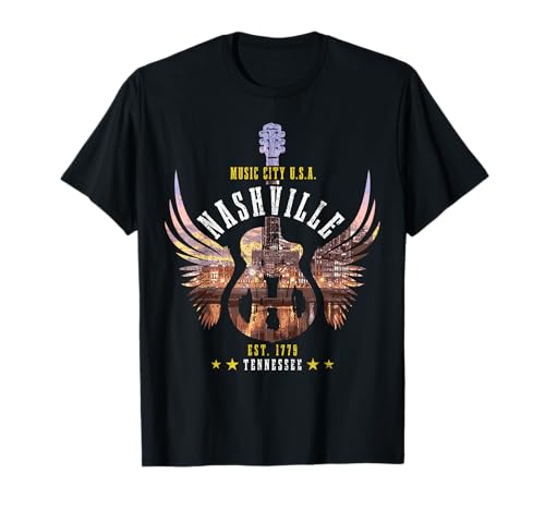 Nashville Guitare TN Tennessee Country Music City Vintage T-Shirt