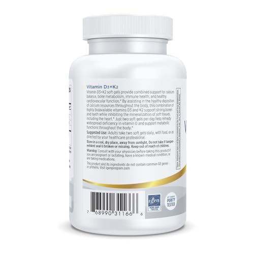 Nordic Naturals Professional Grade Vitamin D3+K2 Supplement, Orange Flavor - 60 Soft Gels - 4000 IU Vitamin D3 & 180 mcg K2- Promotes Calcium Balance & Immune Function - Non-GMO - 30 Servings - Image 4