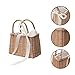 ABOOFAN Wicker Handbag Woven Rattan Storage Basket Top Handles Wedding Flower Girl Baskets Boho Style Beach Bag Straw Tote Retro Summer Clutch Beach Basket Purse White