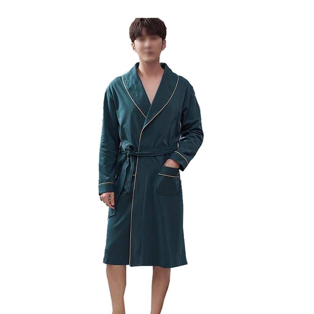 Albornoz a rayas para hombre LMMSHA bata de descanso elegante 6
