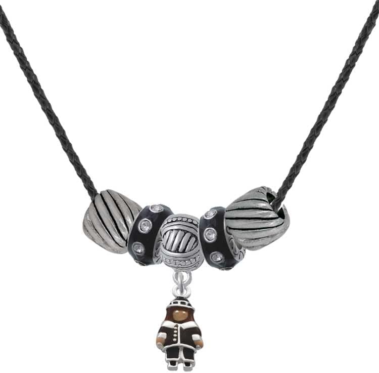 Delight Jewelry Silvertone Pilgrim Boy Black Beaded Necklace, 18"+2"
