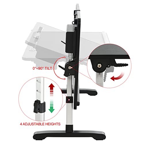 Patikil Laptop Bed Tray Table, 22.8"X14.6", Foldable Lap Desk With Drawer, Adjustable Bed Desk For Laptop Bed Working, Eating, Writing, Gaming, Drawing, Black #TOP2