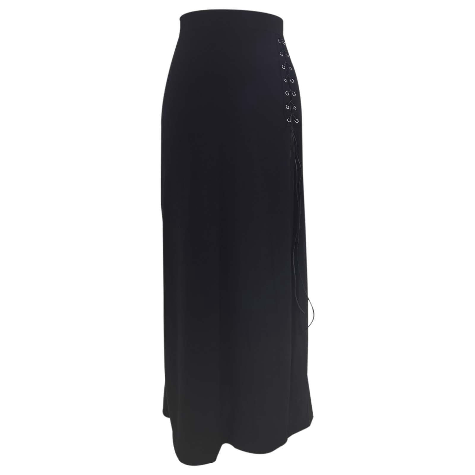 Rock Damen Gothic-Punk-Style Bodycon-Rock mit Schlitz Ösen-Schnürung für einen extravaganten Fashion-Statement