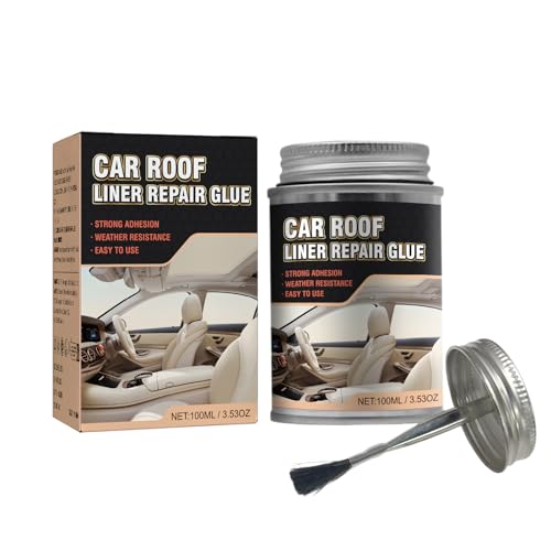 Car Headliner Adhesive Headliner Repair Glue Upholstery Glue for Cars Car Roof Liner Quick Repair Adhesive Glue Car Roof Fabric Adhesive Suitable for Automotive interiors Fabric Leather(100ml)
