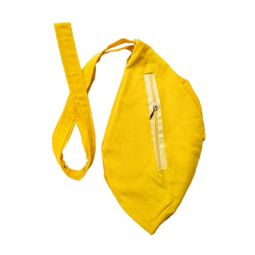 Image of Pure Cotton Chanting Bag or Gomukhi Japa Mala Bag or Cotton Bead Bag with Sakshi Mala Counter (Yellow)