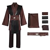 Tonainy Men Tunic Costume Knight Cosplay Uniform Warrior Outfit Sky Cardigan Top Space Adventure Master Pants with Belt