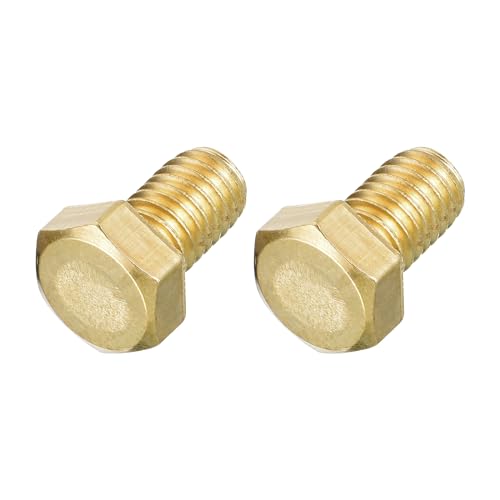 Image of METALLIXITY Hex Head Screw Bolt (3 /8-16x1 /2) 2Pcs, Brass Fully Threaded Solid Brass Hex Bolts Machine Screws - for Machinery Repair