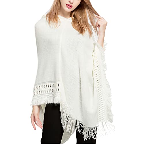 Women's Faux Cashmere Shawl Wrap Cape Poncho Sweater Cardigan for Spring Fall