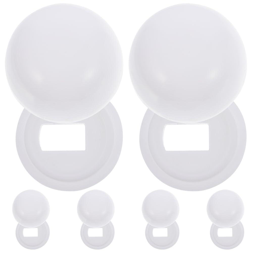 Abaodam Toilet Bolt Caps 6-Pack Push-on Plastic Covers with Washers for Toilet Seat Floor Screws 1.38X0.79 Inch Universal Decorative Replacement Lid Accessories