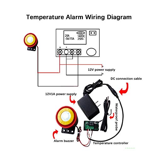 Image of ROBOWAY DC12V-50-110℃ W1209WK Digital Thermostat Temperature Control Smart Sensor Waterproof NTC Sensor Voltmeter 1Pcs, (RW-300)