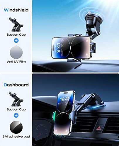 Vicseed Phone Mount For Car With [Anti-Melting Anti-Uv Film] Strong Power Suction Cup Dashboard & Windshield Car Phone Holder Mount Durable Hands-Free Universal Cell Phone Holder For All Mobile Phones #TOP5