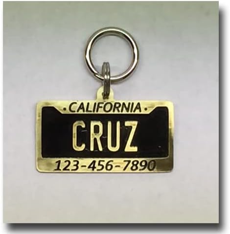 License Plate Dog Tag-Pet ID Tag-Custom Handcrafted Identification Dog Tag-Cat ID Tag-United States US Custom Engraved Pet Tag (1 3/4", Copper)