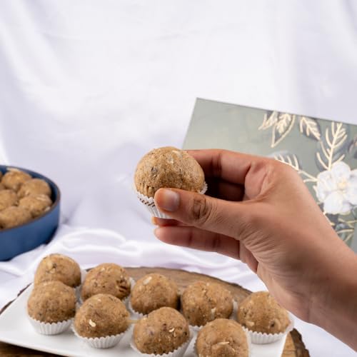 Image of Gud Mishri Gond Ke Laddu Mishri 1Kg | Healthy Energy-Boosting Indian Sweet Made with Aata, Badam, Gond, Coconut & Desi Ghee | Sweetened with Mishri | Nutritious Traditional Ladoo | No Refined Sugar | Healthy Mithai Gift Box